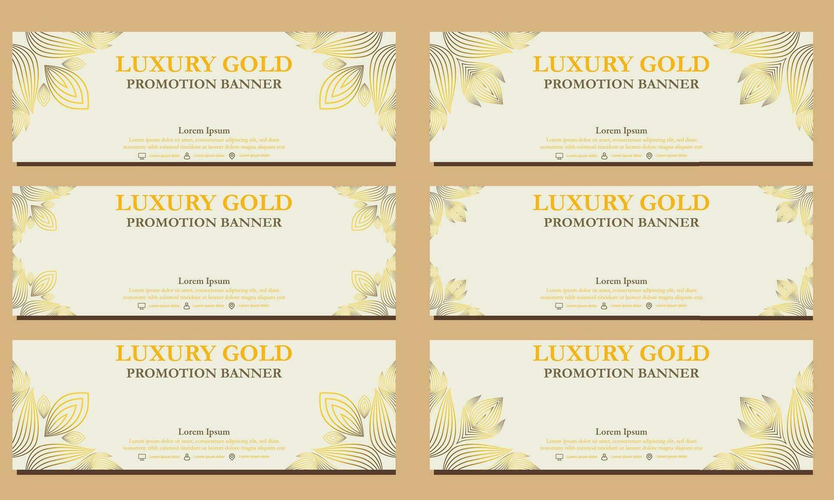 lujo oro horizontal bandera modelo. adecuado para web bandera, bandera y Internet anuncios vector