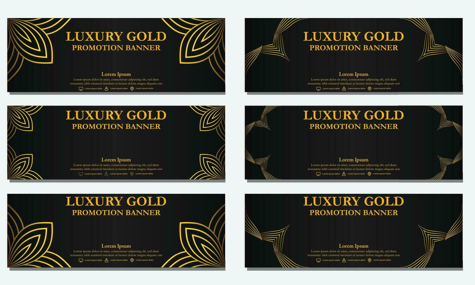 golden floral  horizontal banner template. Suitable for web banner, banner and internet ads vector