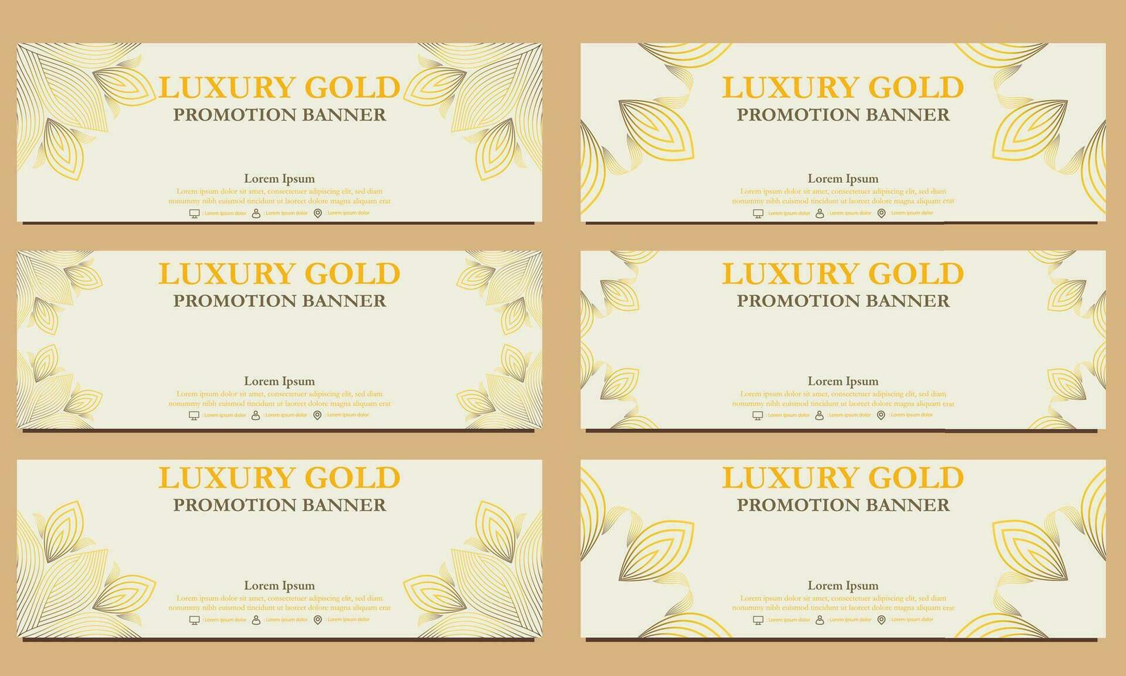 luxury gold horizontal banner template. Suitable for web banner, banner and internet ads vector