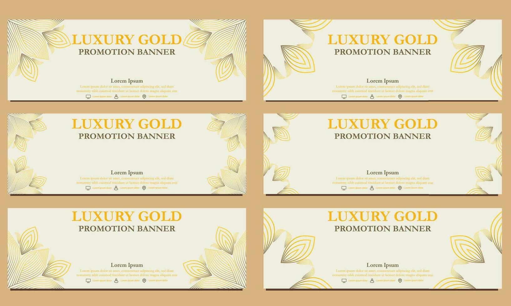 luxury gold horizontal banner template. Suitable for web banner, banner and internet ads vector