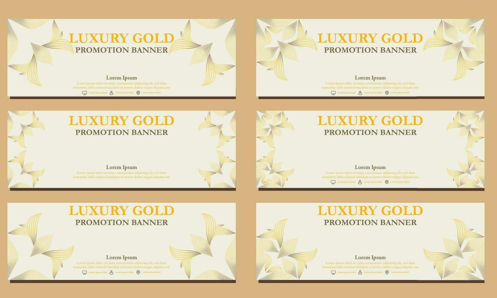 luxury gold horizontal banner template. Suitable for web banner, banner and internet ads vector