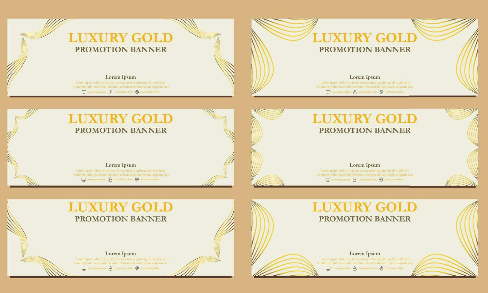 luxury gold horizontal banner template. Suitable for web banner, banner and internet ads vector