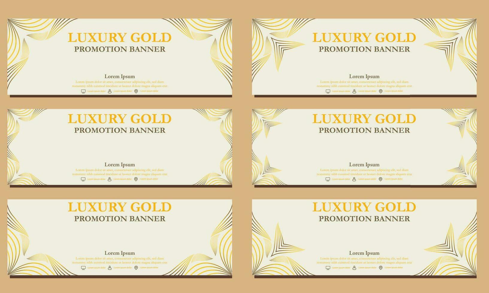 luxury gold horizontal banner template. Suitable for web banner, banner and internet ads vector