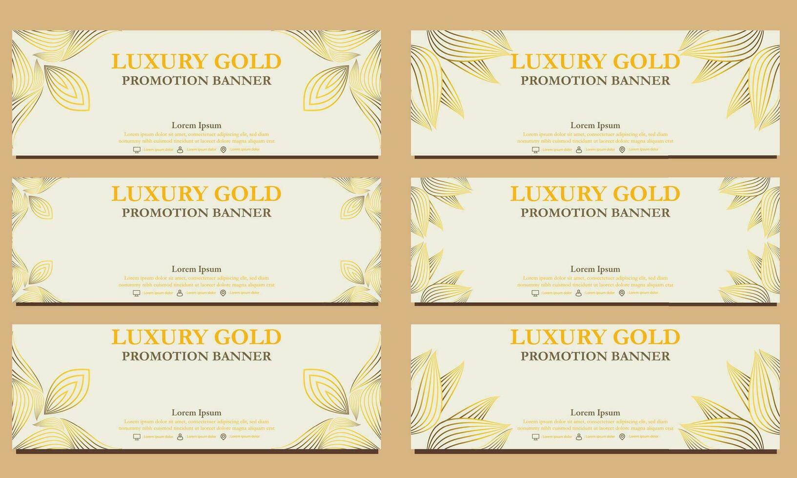 luxury gold horizontal banner template. Suitable for web banner, banner and internet ads vector