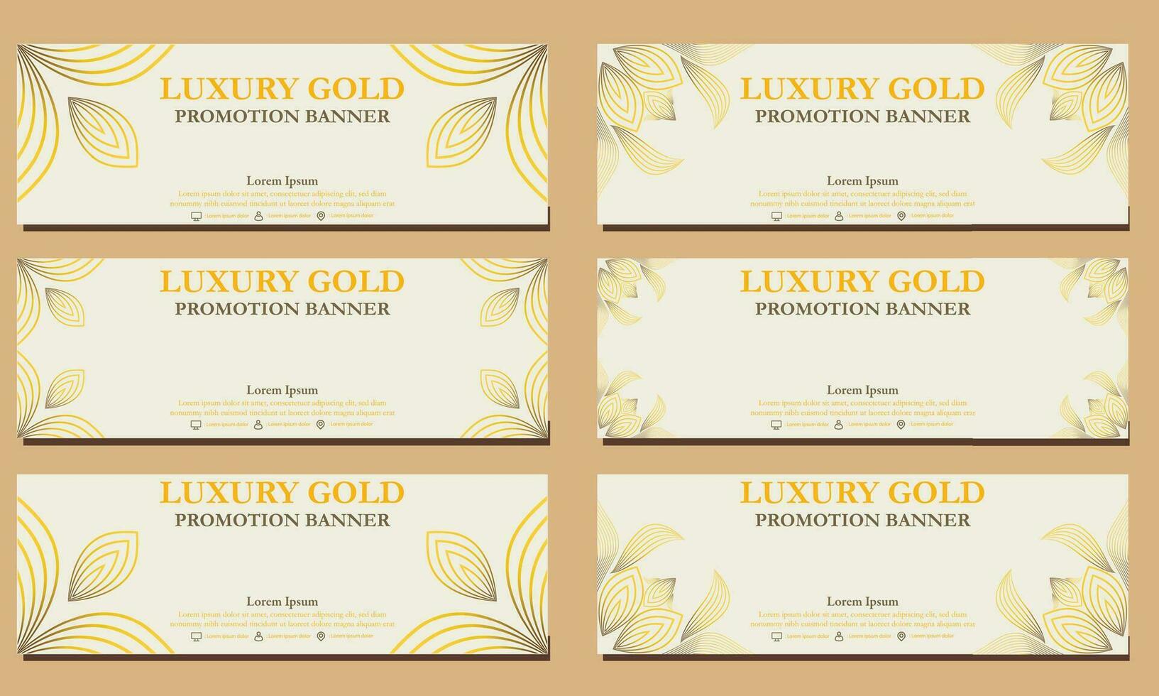luxury gold horizontal banner template. Suitable for web banner, banner and internet ads vector