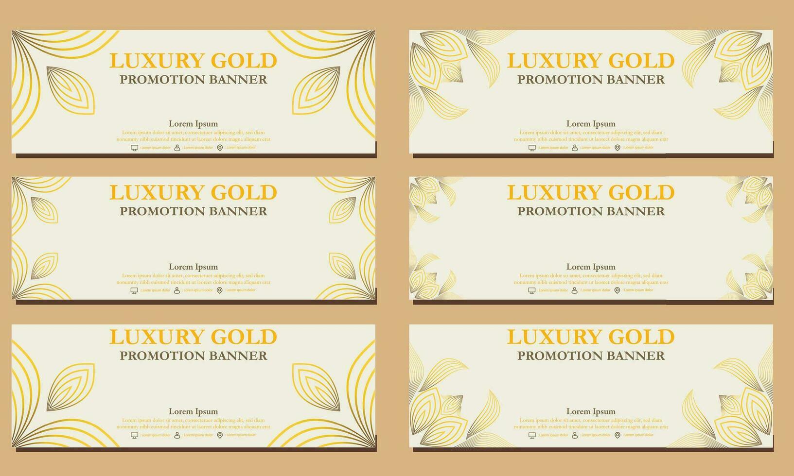 lujo oro horizontal bandera modelo. adecuado para web bandera, bandera y Internet anuncios vector