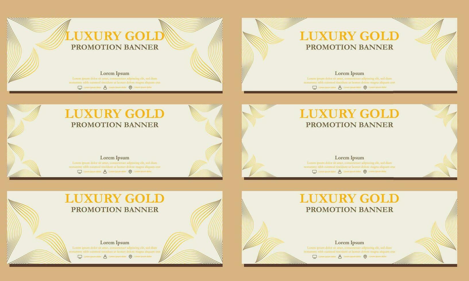 luxury gold horizontal banner template. Suitable for web banner, banner and internet ads vector