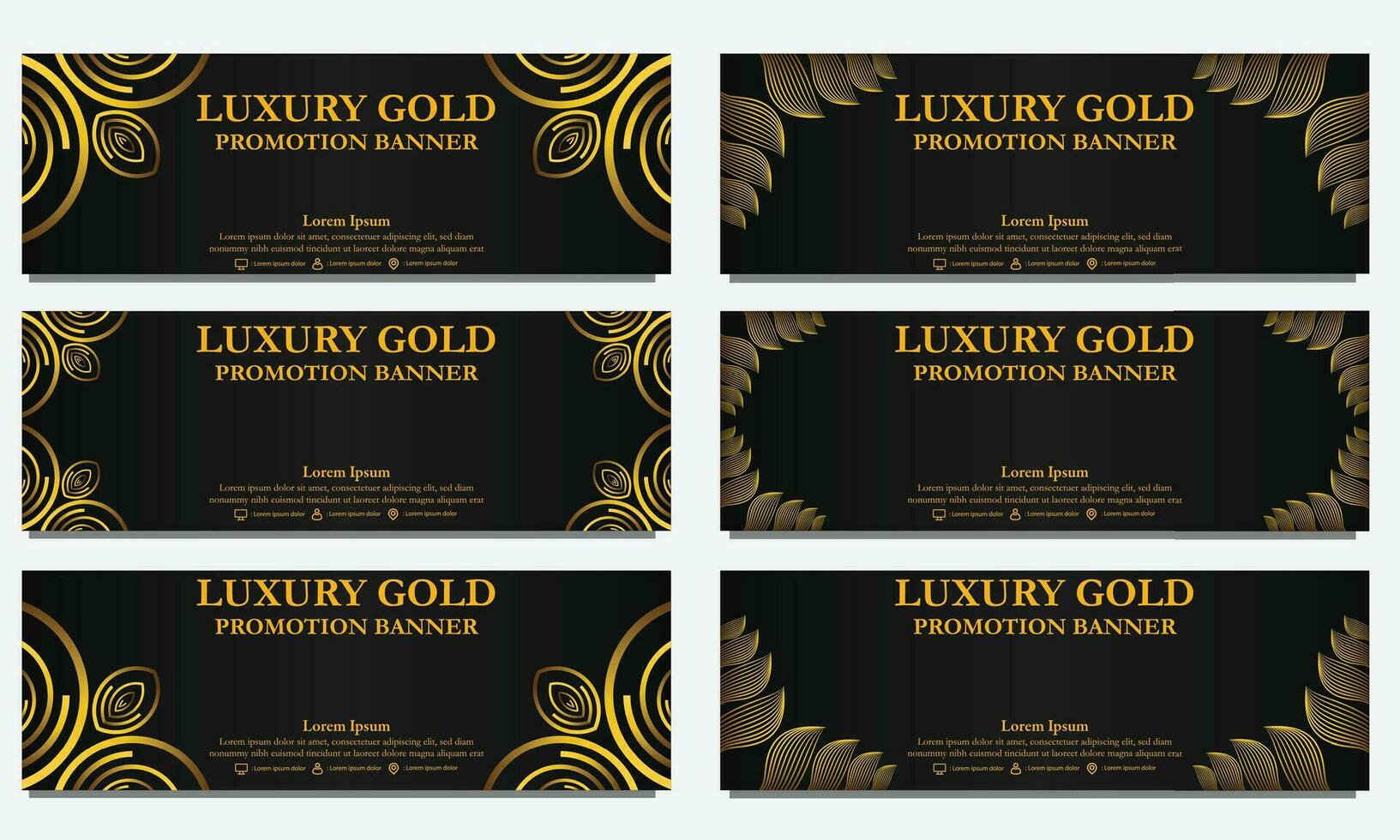 golden floral  horizontal banner template. Suitable for web banner, banner and internet ads vector