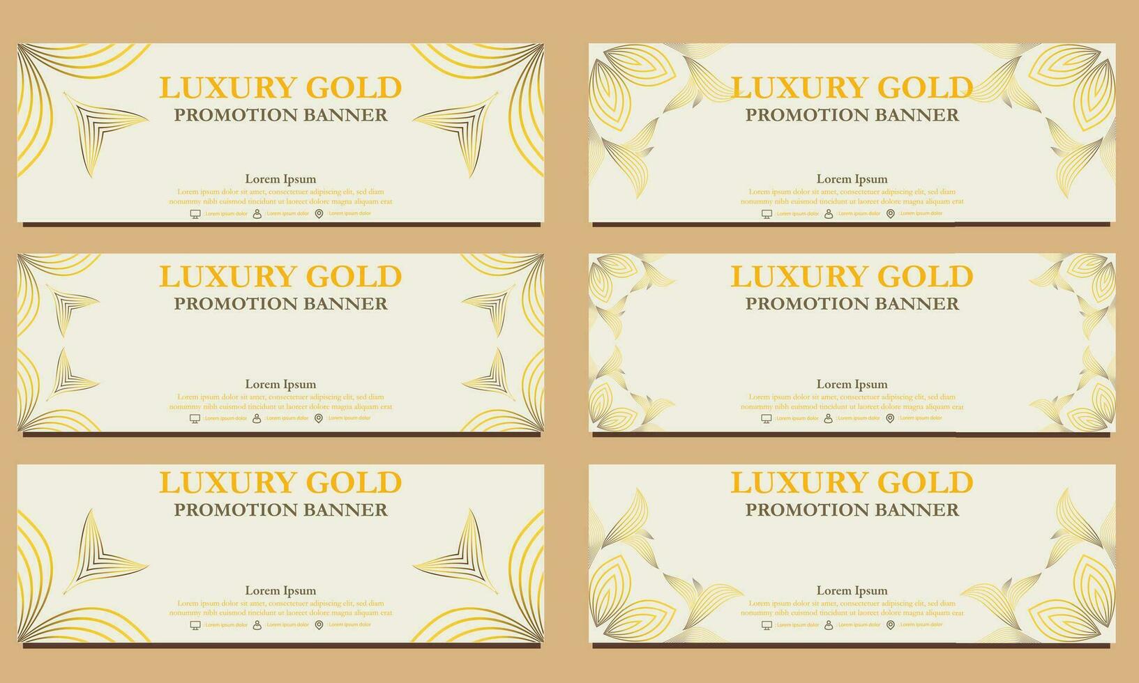 luxury gold horizontal banner template. Suitable for web banner, banner and internet ads vector