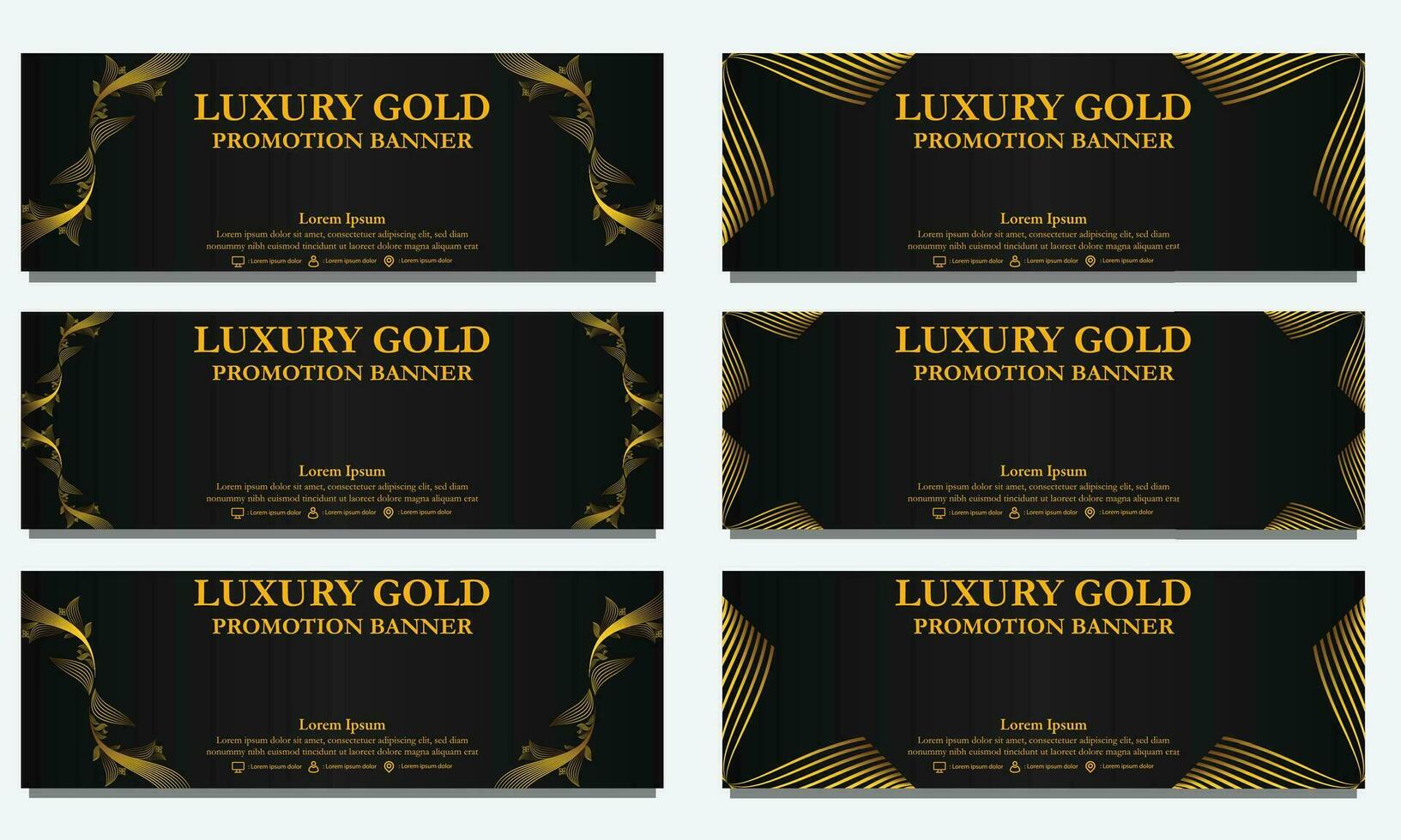 golden floral  horizontal banner template. Suitable for web banner, banner and internet ads vector