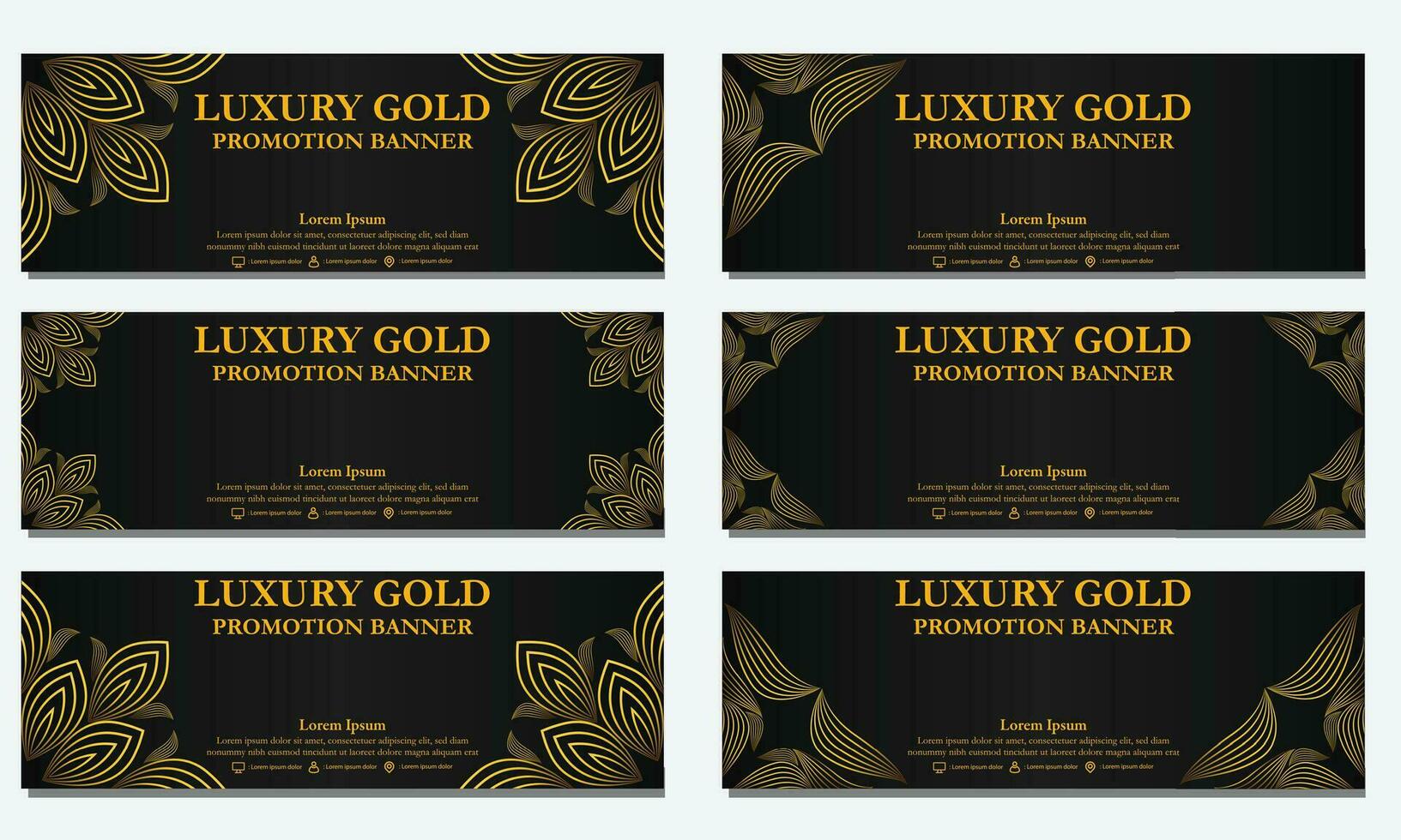 golden floral  horizontal banner template. Suitable for web banner, banner and internet ads vector