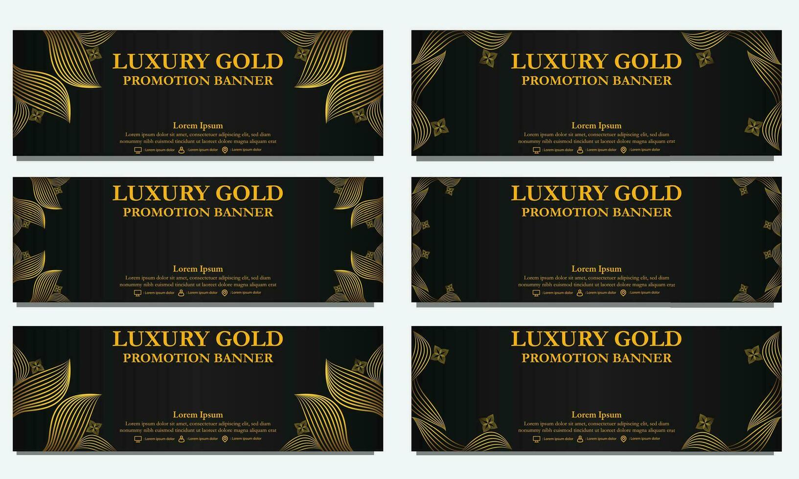 golden floral  horizontal banner template. Suitable for web banner, banner and internet ads vector