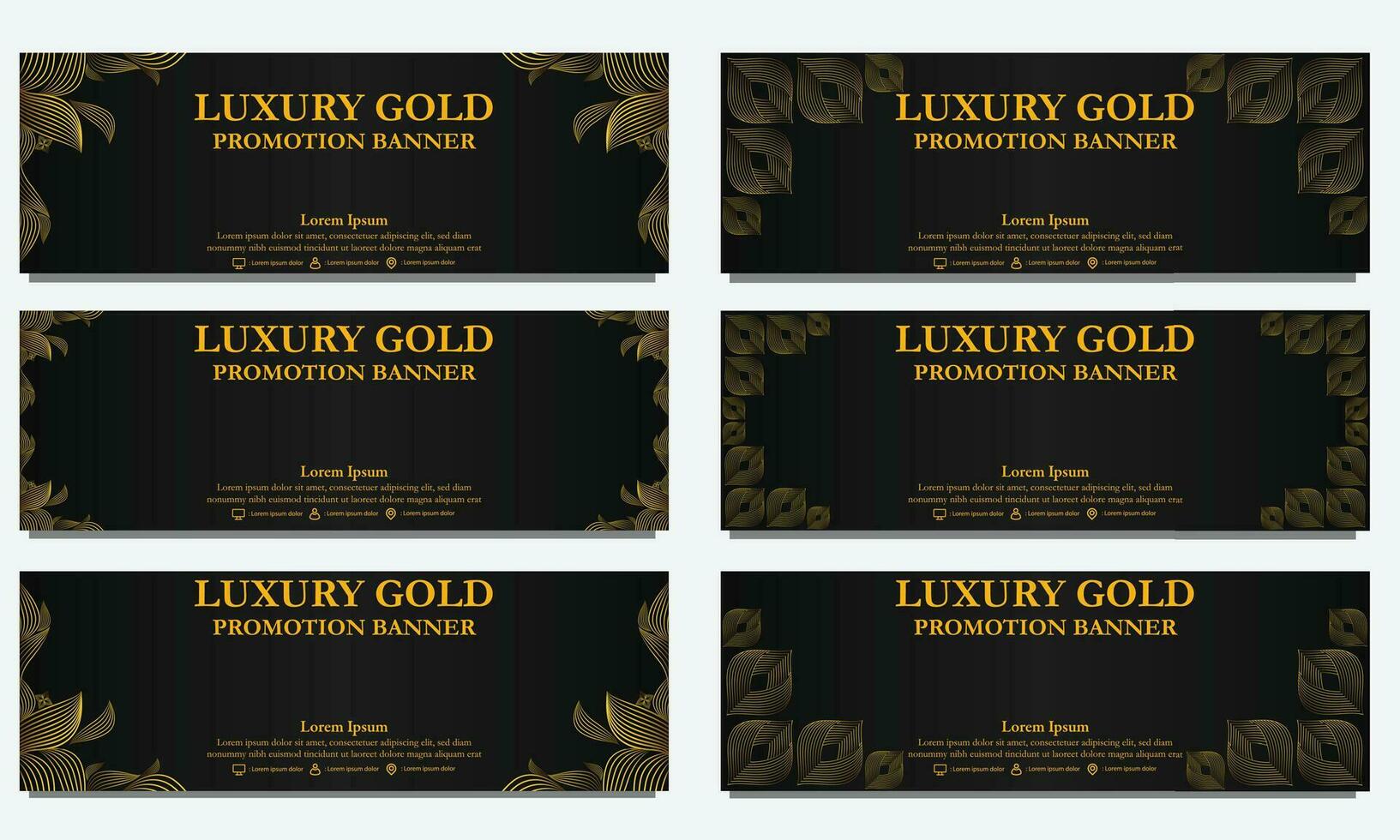 golden floral  horizontal banner template. Suitable for web banner, banner and internet ads vector