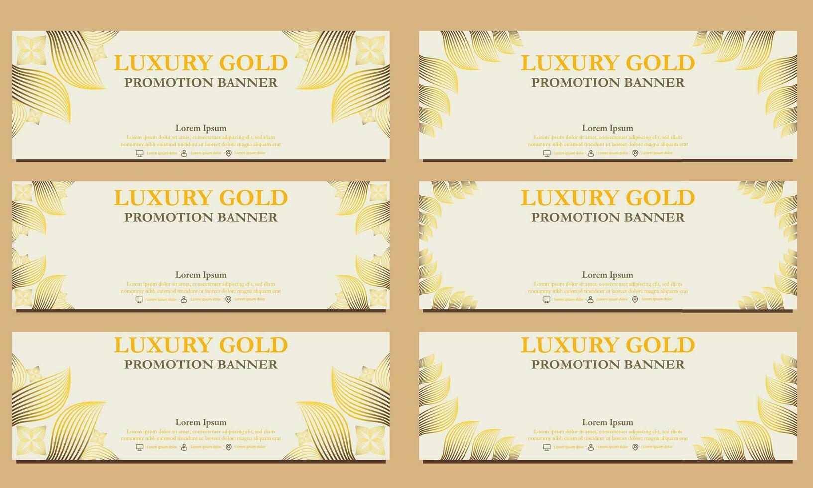 luxury gold horizontal banner template. Suitable for web banner, banner and internet ads vector