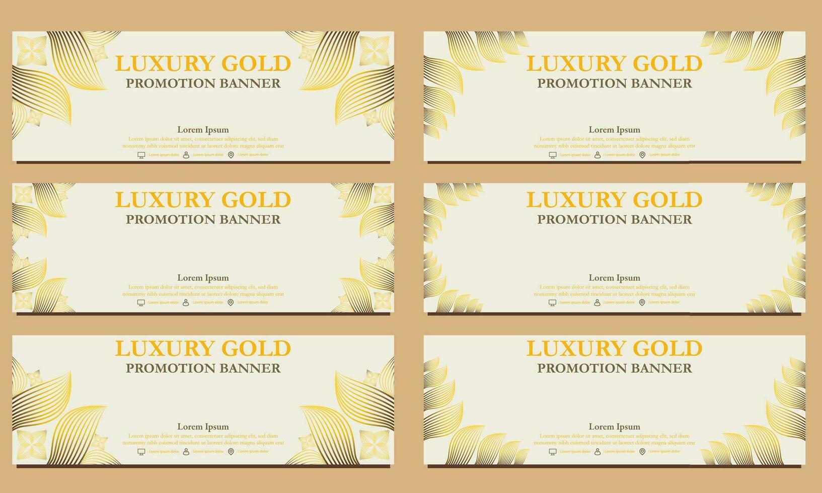 luxury gold horizontal banner template. Suitable for web banner, banner and internet ads vector