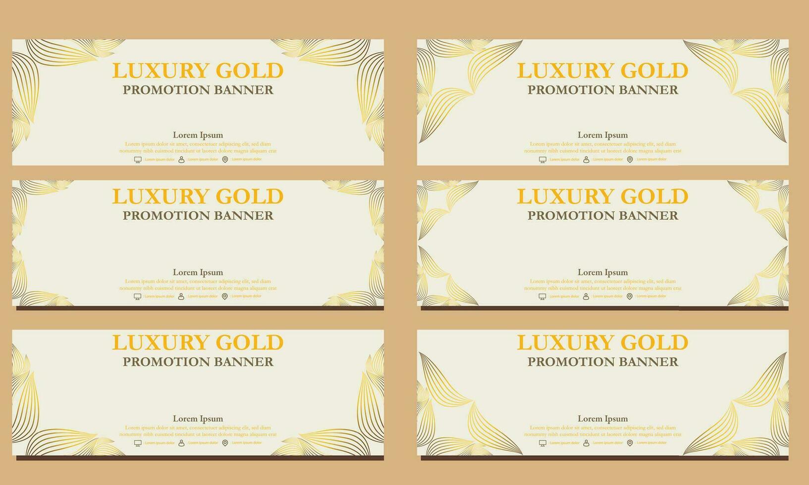 luxury gold horizontal banner template. Suitable for web banner, banner and internet ads vector