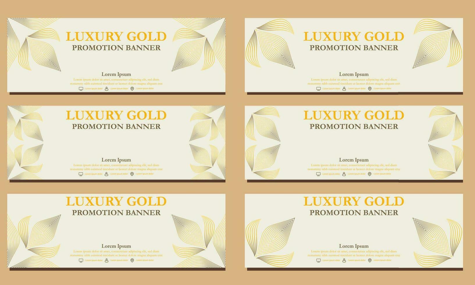 luxury gold horizontal banner template. Suitable for web banner, banner and internet ads vector