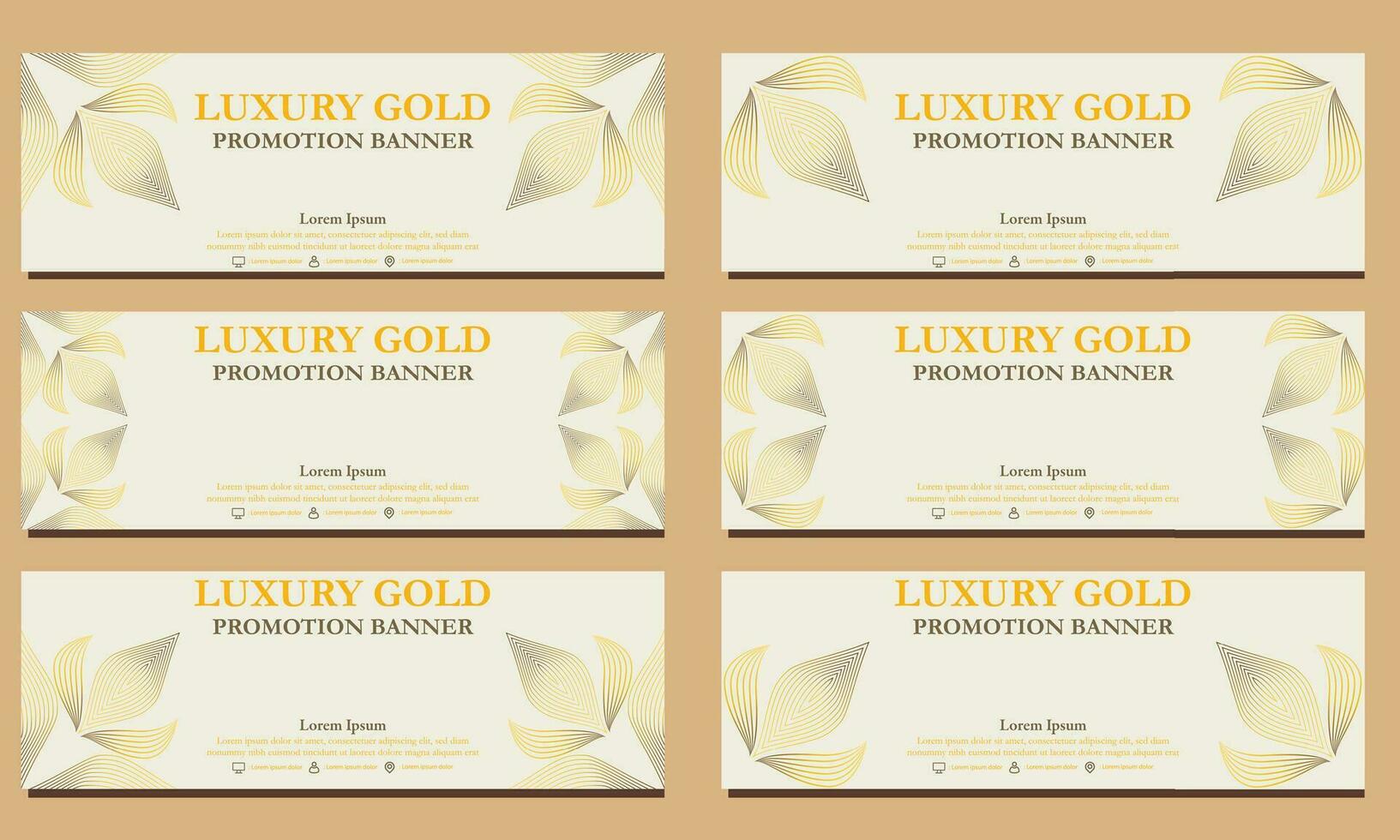 lujo oro horizontal bandera modelo. adecuado para web bandera, bandera y Internet anuncios vector