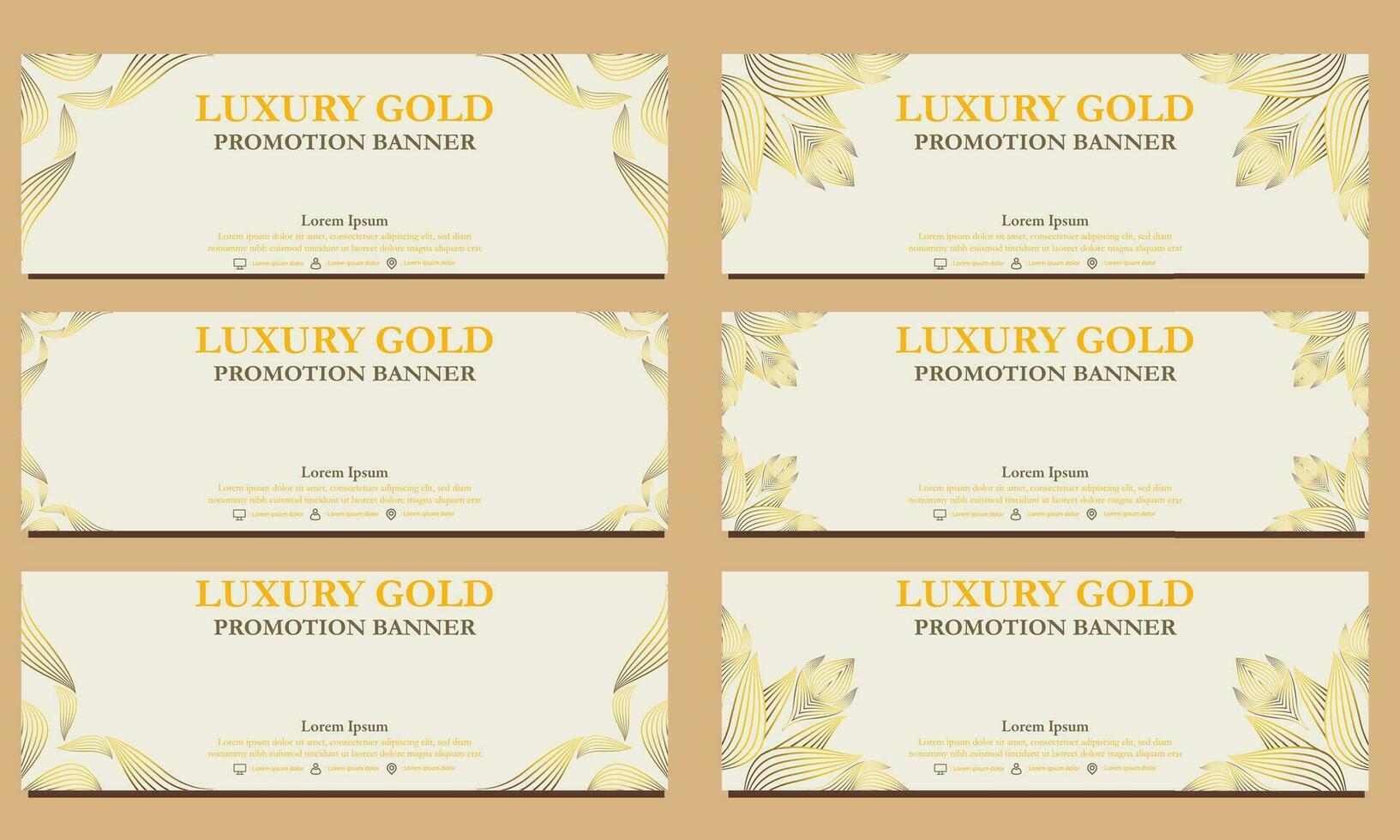 luxury gold horizontal banner template. Suitable for web banner, banner and internet ads vector