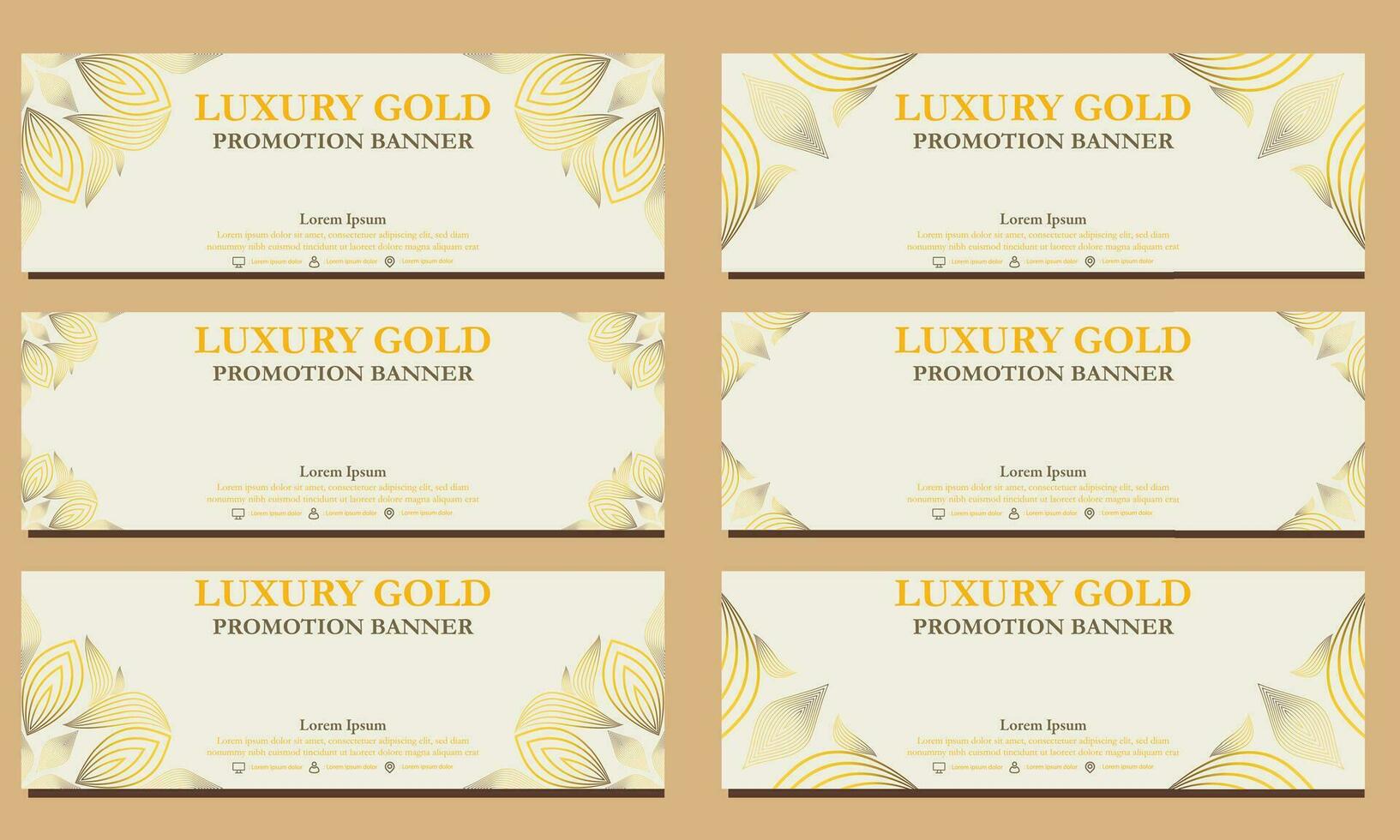 luxury gold horizontal banner template. Suitable for web banner, banner and internet ads vector