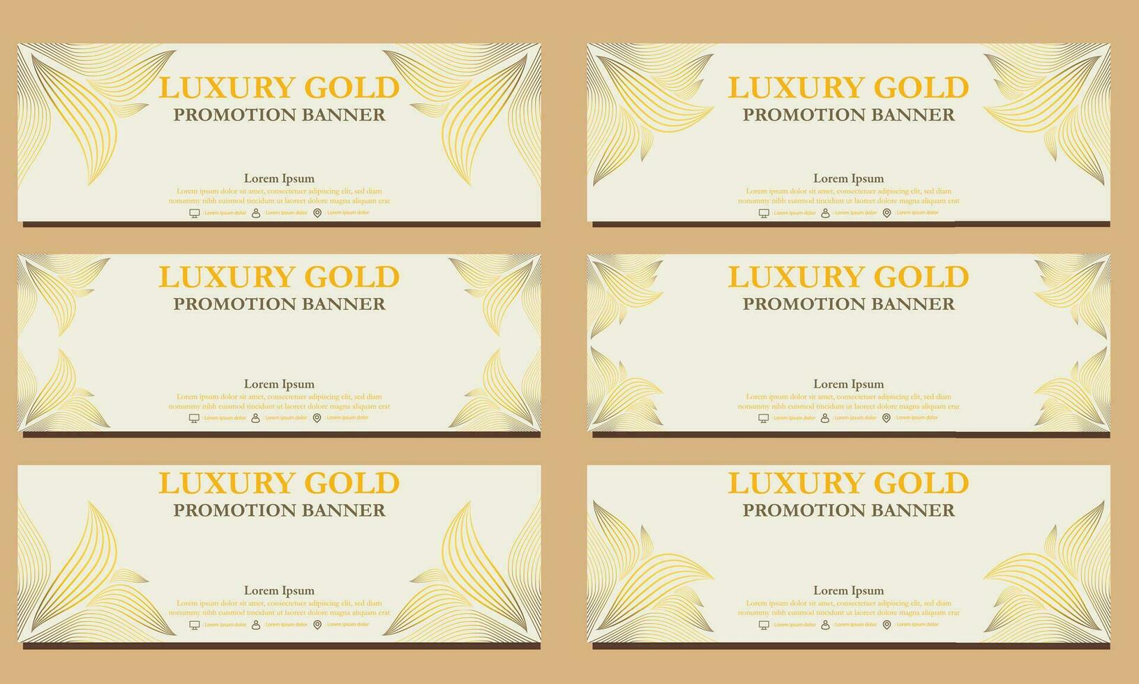 luxury gold horizontal banner template. Suitable for web banner, banner and internet ads vector