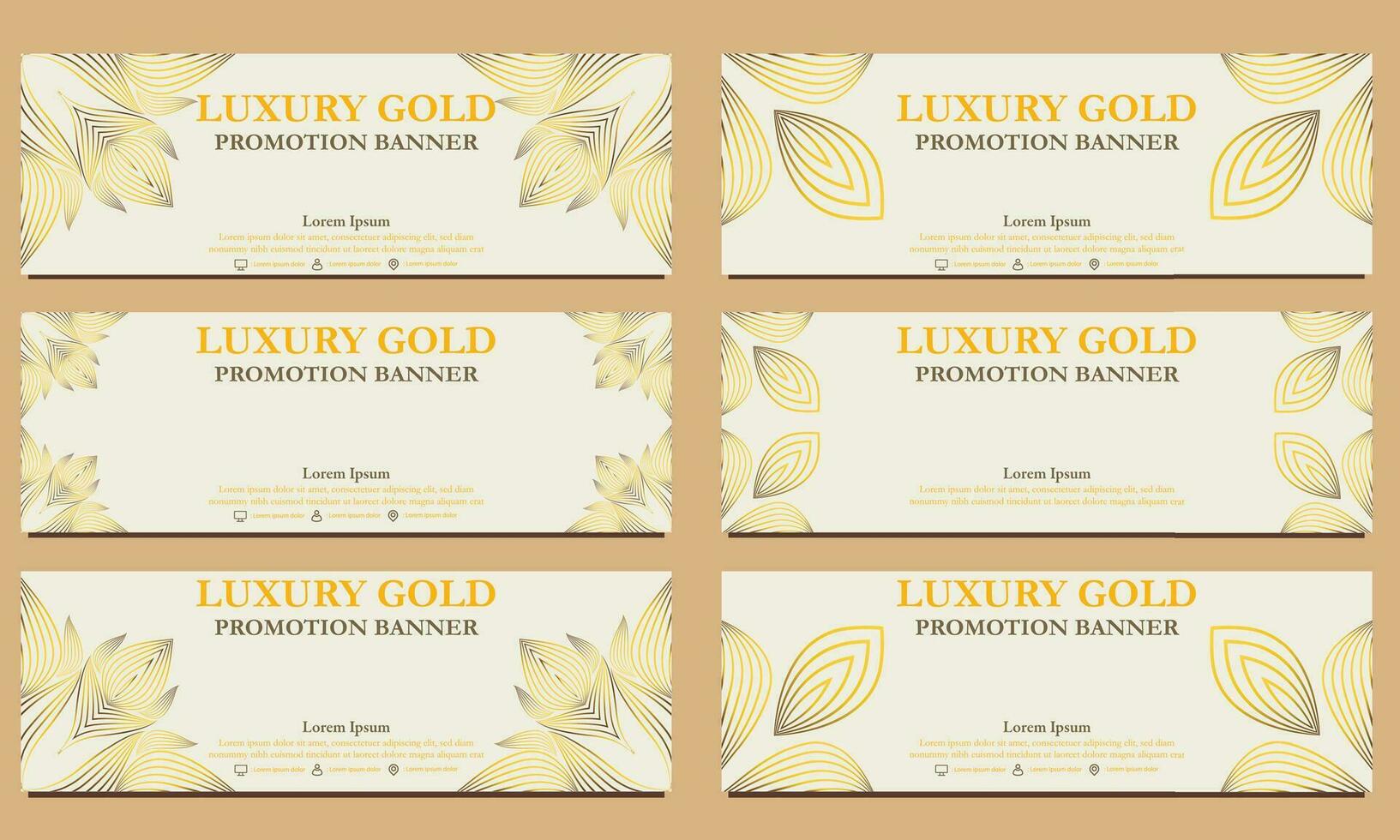 luxury gold horizontal banner template. Suitable for web banner, banner and internet ads vector