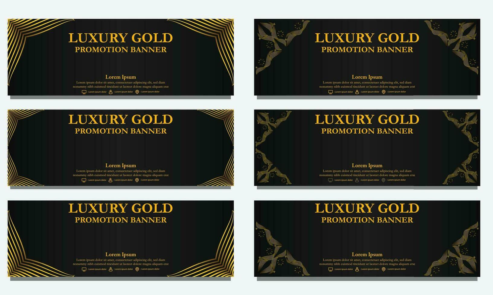 golden floral  horizontal banner template. Suitable for web banner, banner and internet ads vector