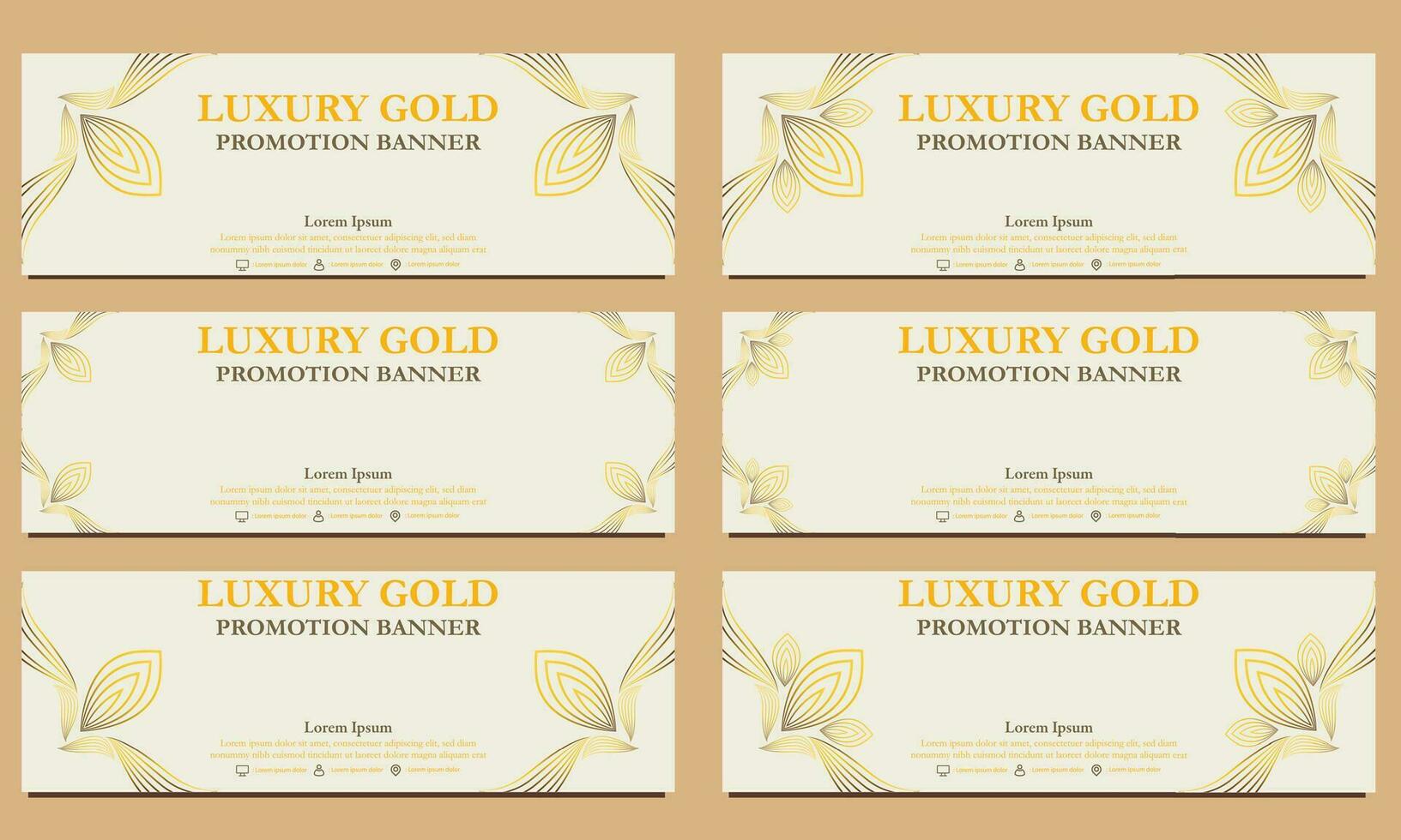 luxury gold horizontal banner template. Suitable for web banner, banner and internet ads vector