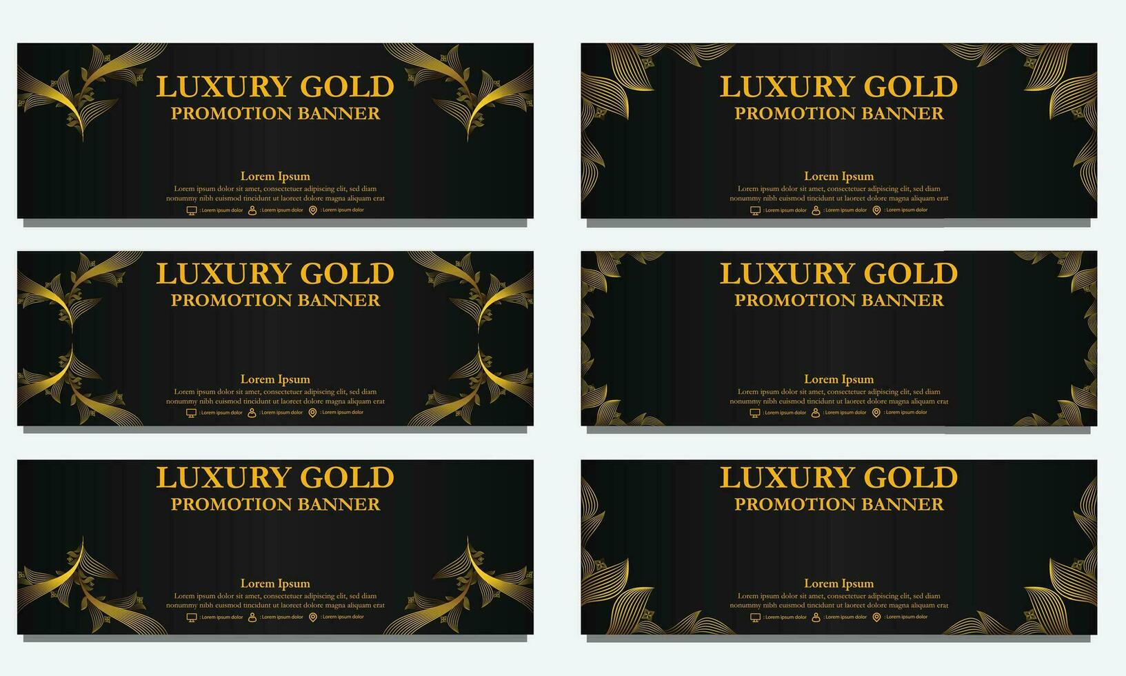 golden floral  horizontal banner template. Suitable for web banner, banner and internet ads vector