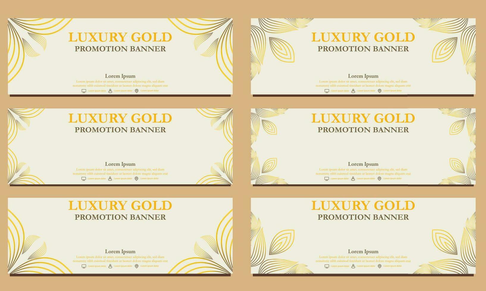 luxury gold horizontal banner template. Suitable for web banner, banner and internet ads vector