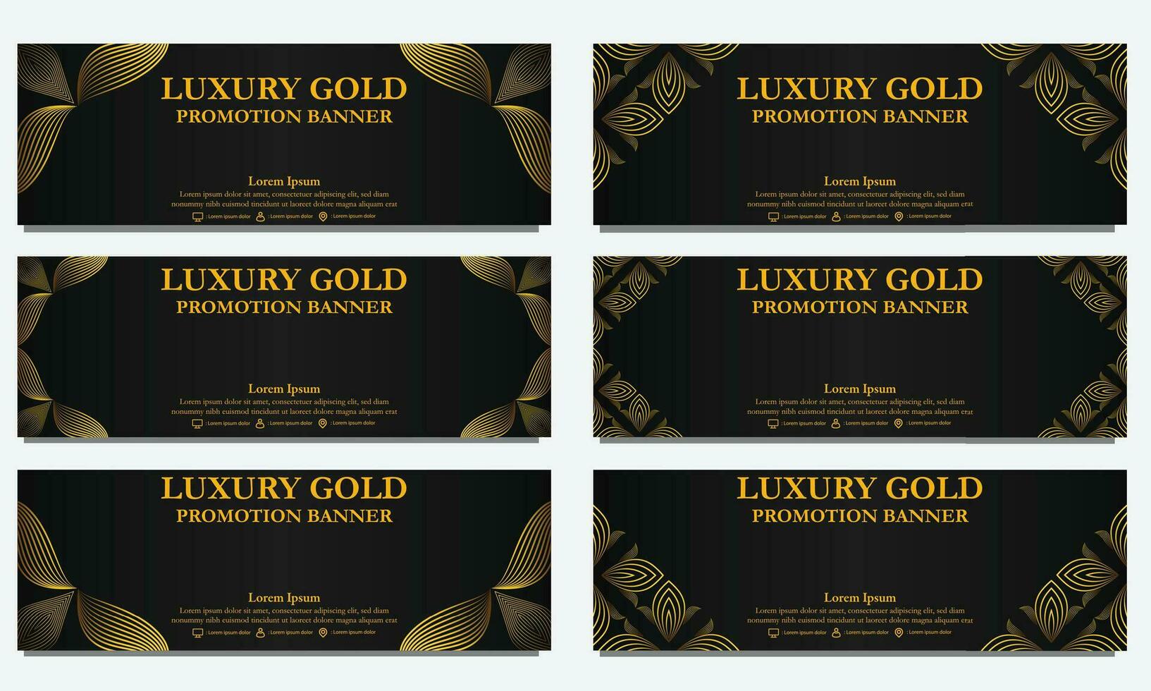 golden floral  horizontal banner template. Suitable for web banner, banner and internet ads vector