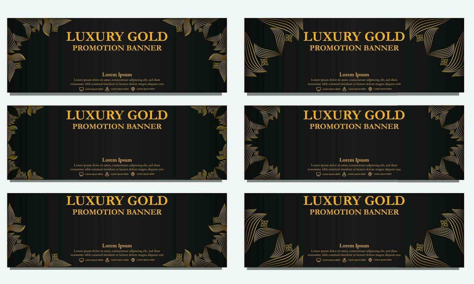 golden floral  horizontal banner template. Suitable for web banner, banner and internet ads vector