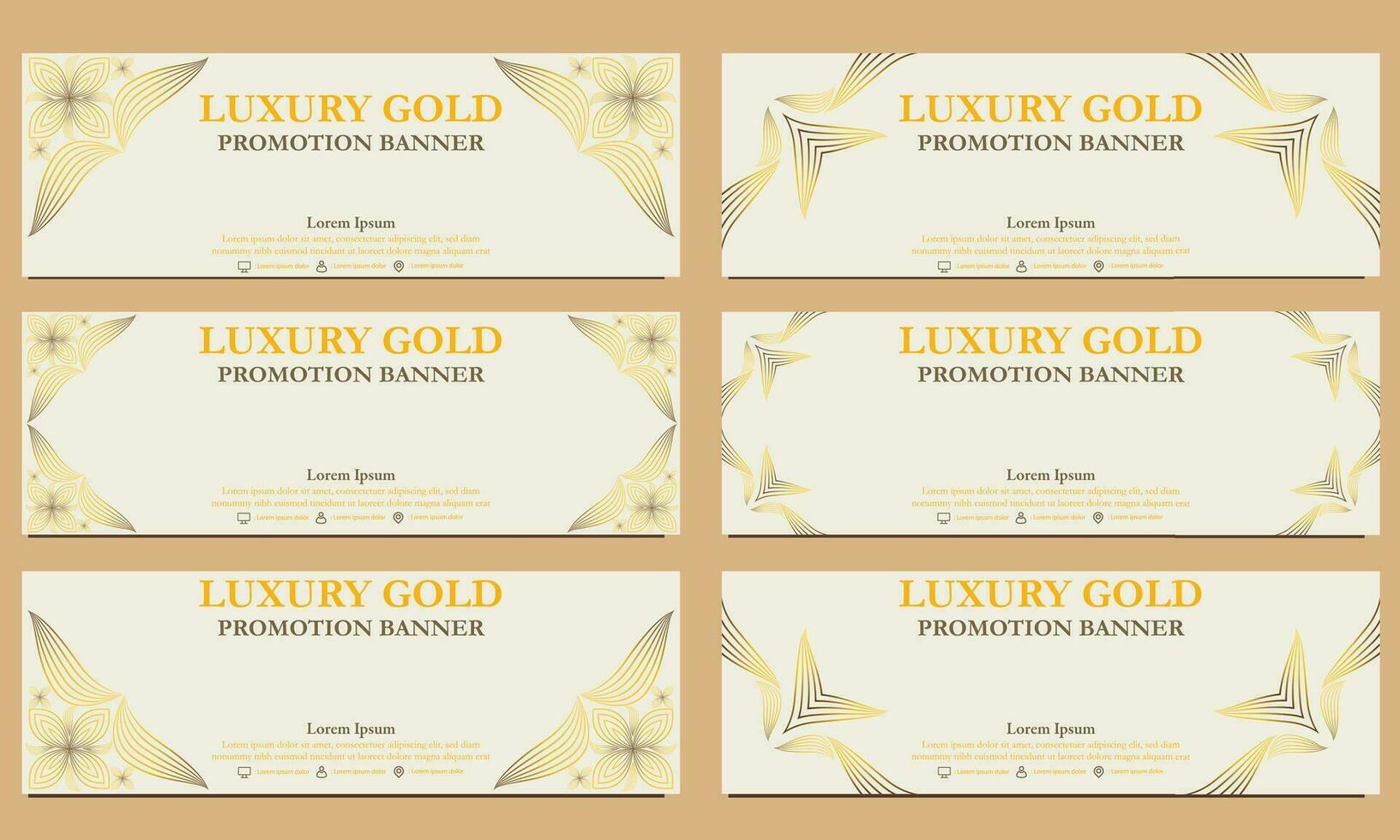 lujo oro horizontal bandera modelo. adecuado para web bandera, bandera y Internet anuncios vector