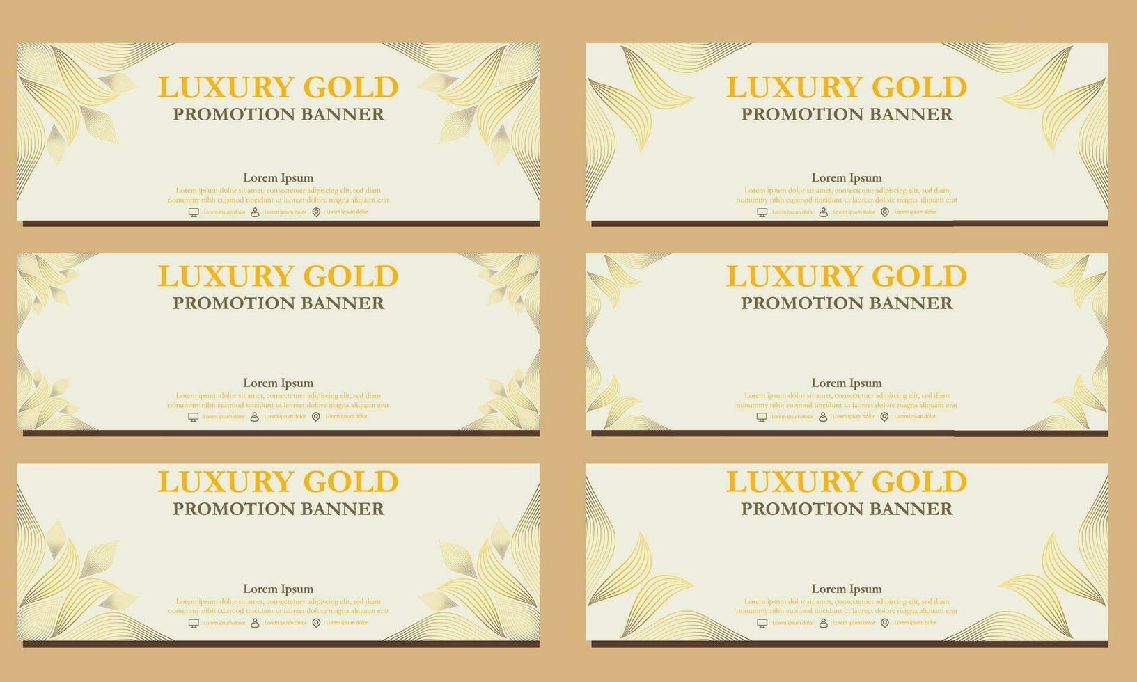 luxury gold horizontal banner template. Suitable for web banner, banner and internet ads vector
