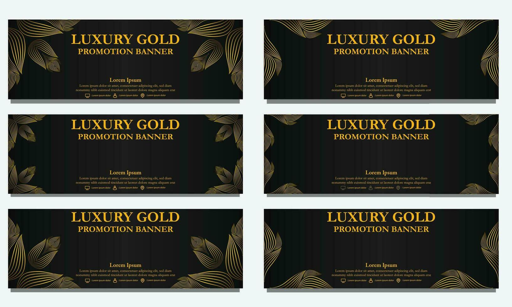 golden floral  horizontal banner template. Suitable for web banner, banner and internet ads vector