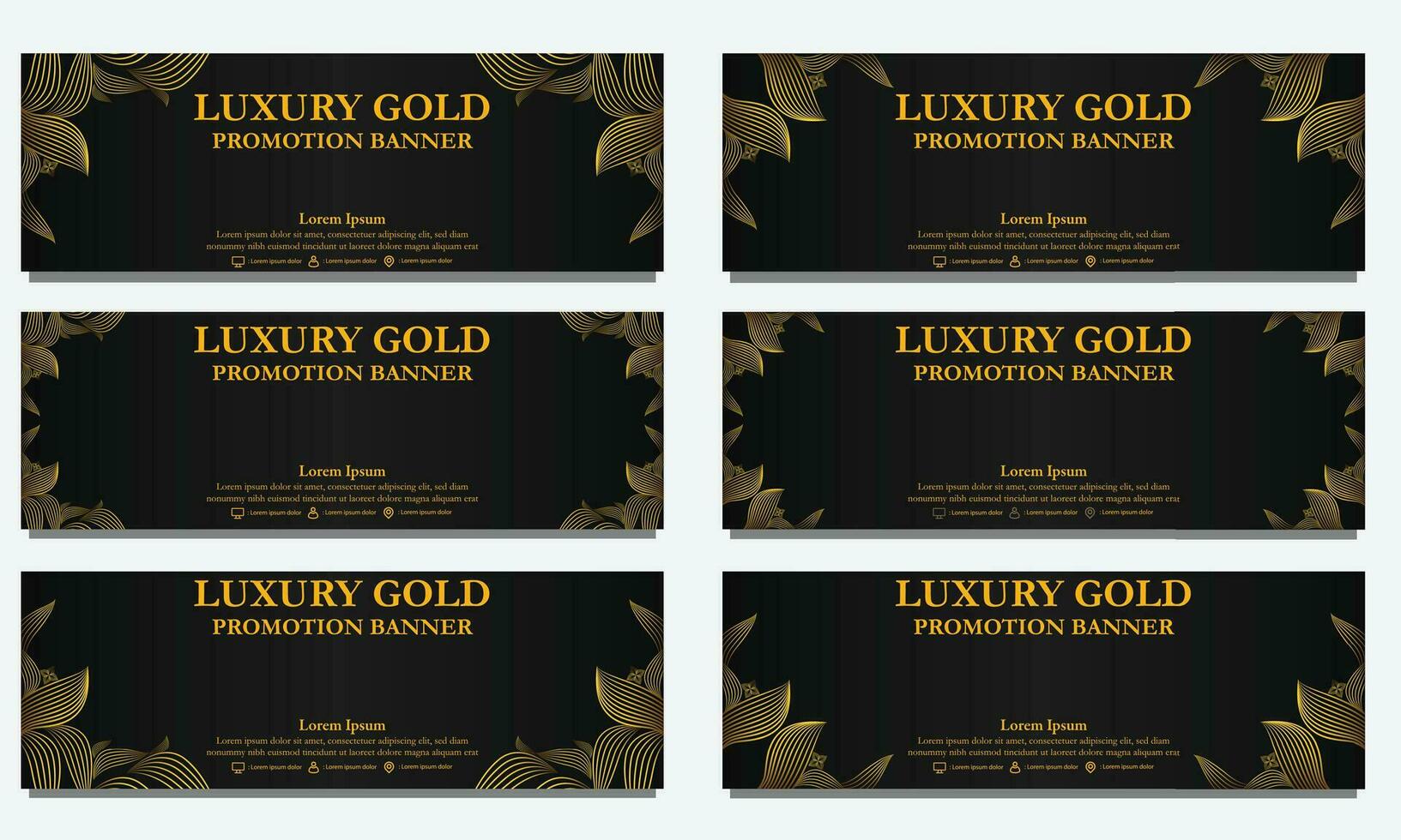 golden floral  horizontal banner template. Suitable for web banner, banner and internet ads vector