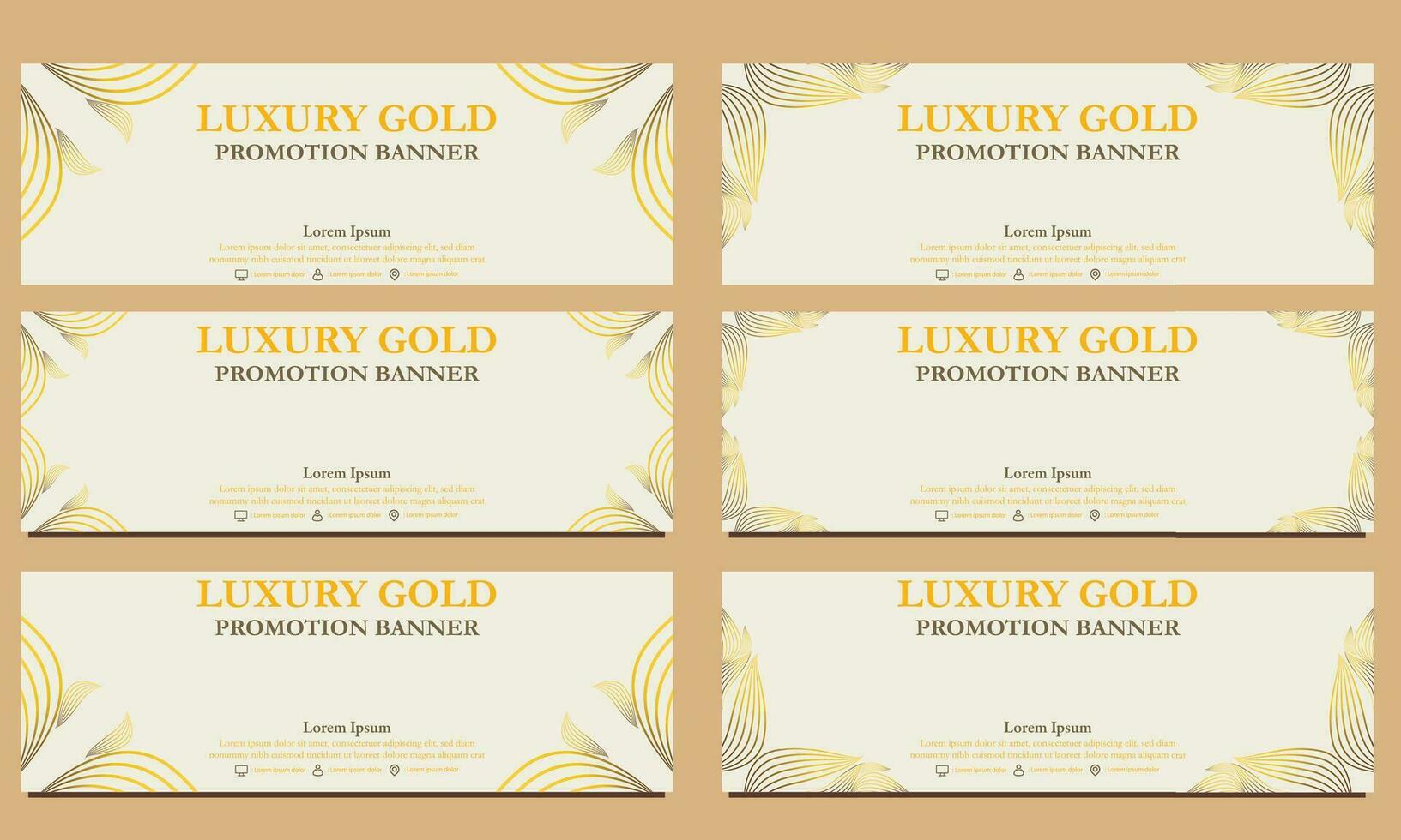 luxury gold horizontal banner template. Suitable for web banner, banner and internet ads vector