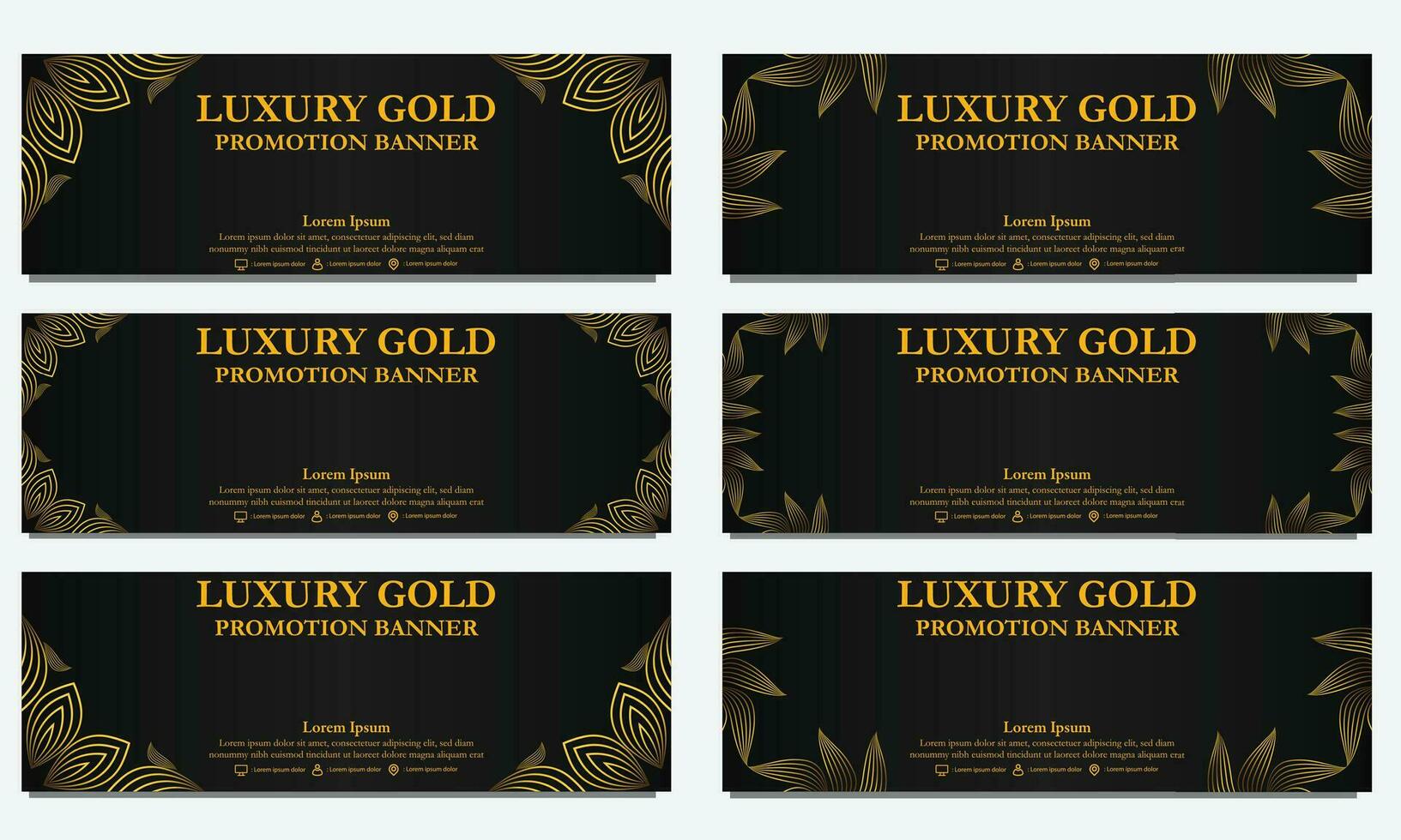 golden floral  horizontal banner template. Suitable for web banner, banner and internet ads vector