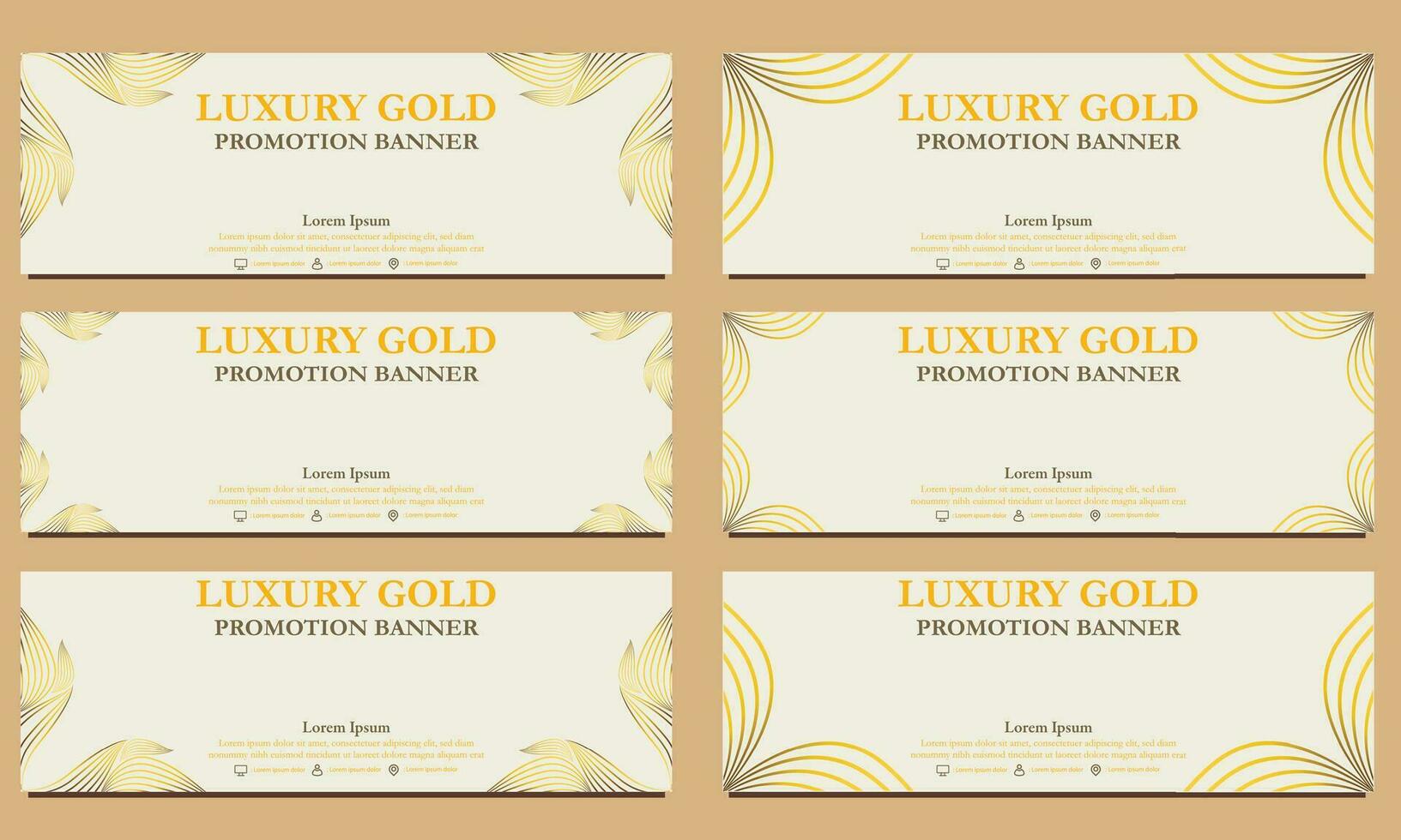 luxury gold horizontal banner template. Suitable for web banner, banner and internet ads vector