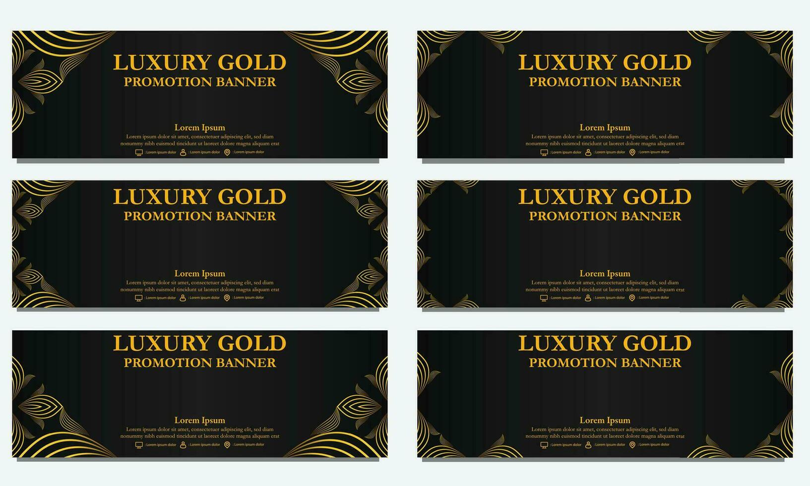 golden floral  horizontal banner template. Suitable for web banner, banner and internet ads vector