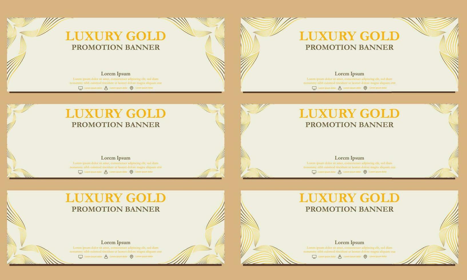 luxury gold horizontal banner template. Suitable for web banner, banner and internet ads vector