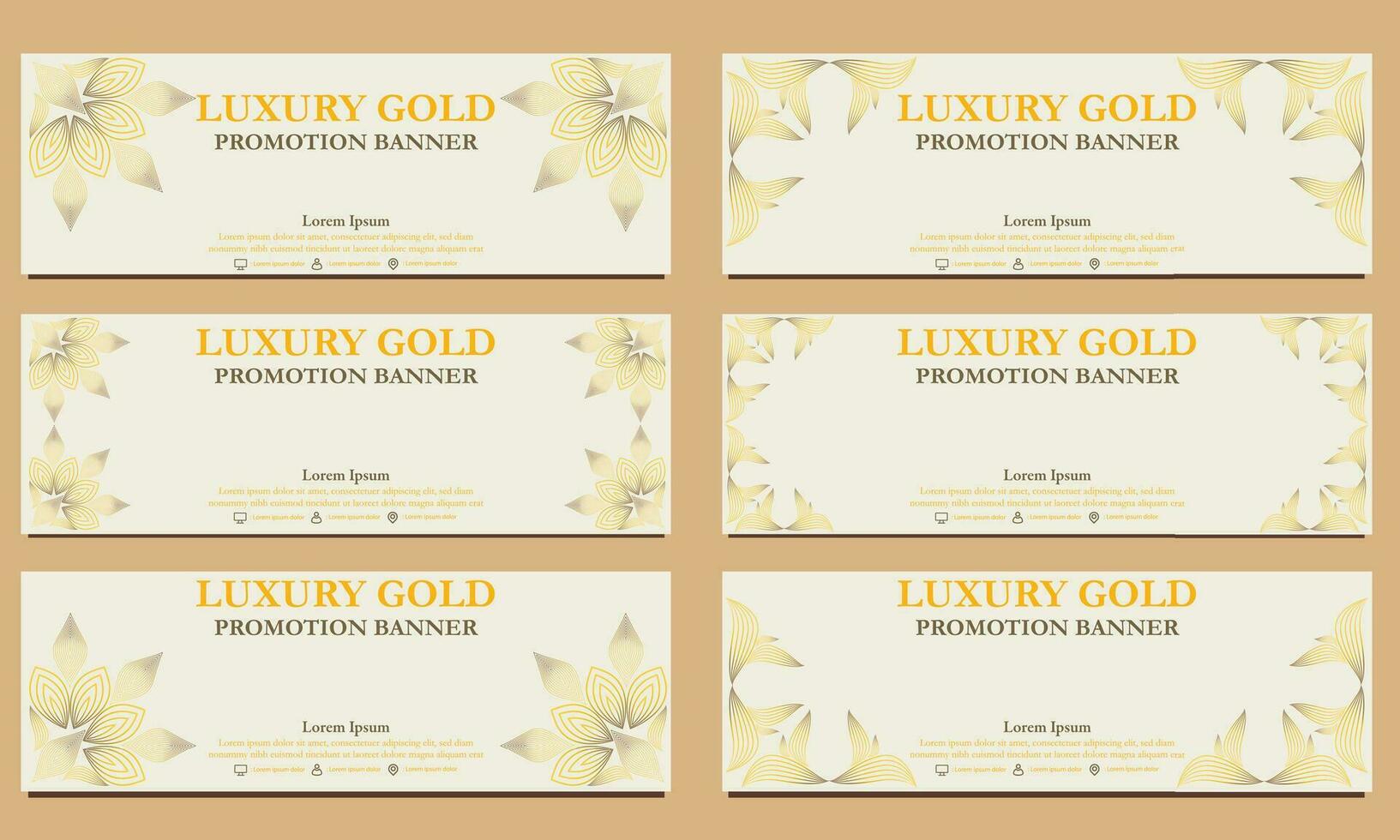 luxury gold horizontal banner template. Suitable for web banner, banner and internet ads vector