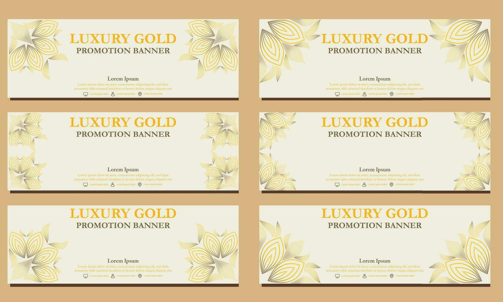 luxury gold horizontal banner template. Suitable for web banner, banner and internet ads vector