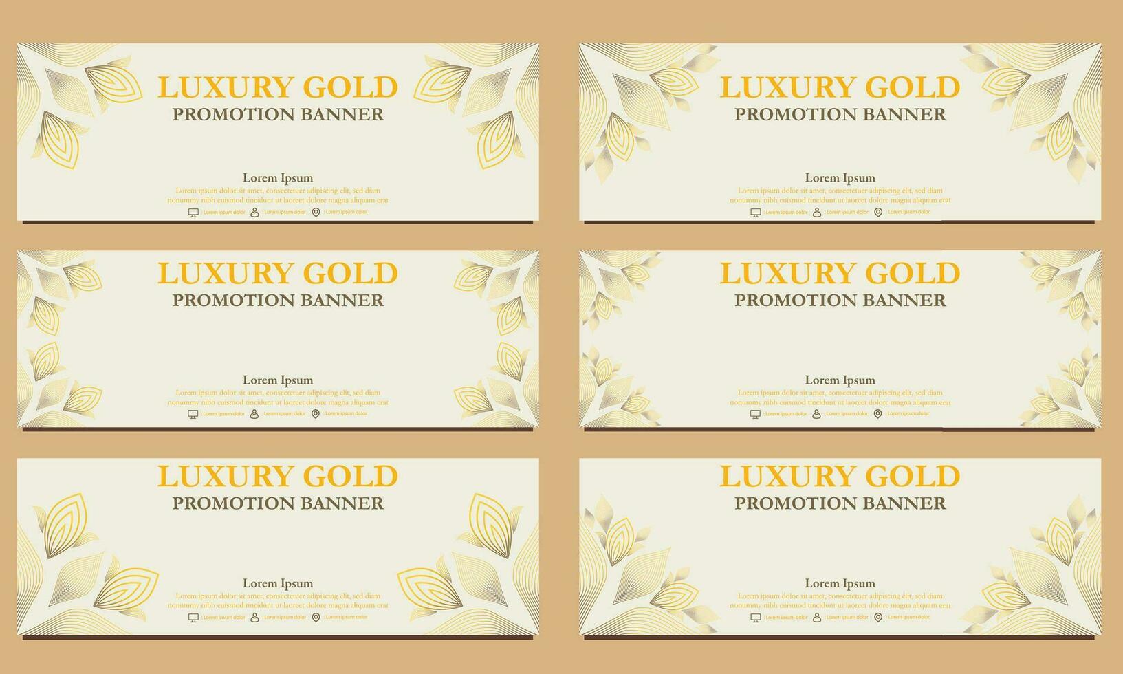 luxury gold horizontal banner template. Suitable for web banner, banner and internet ads vector