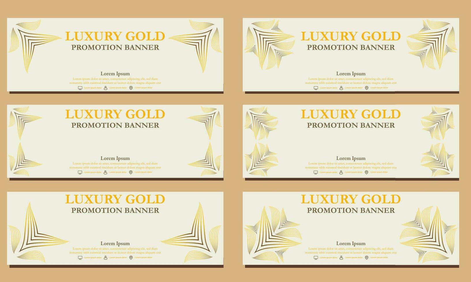 luxury gold horizontal banner template. Suitable for web banner, banner and internet ads vector