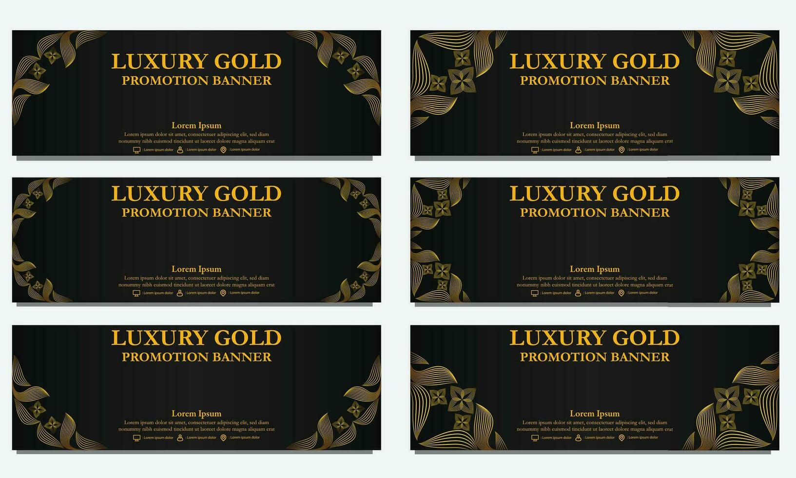 golden floral  horizontal banner template. Suitable for web banner, banner and internet ads vector