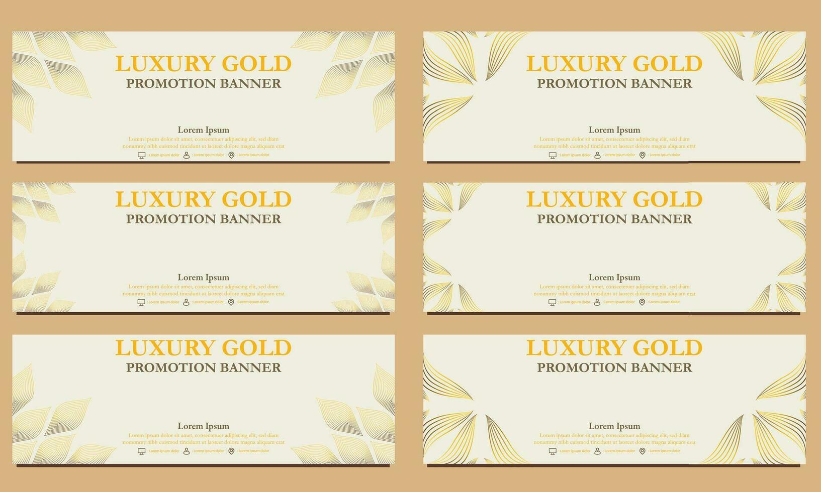 luxury gold horizontal banner template. Suitable for web banner, banner and internet ads vector