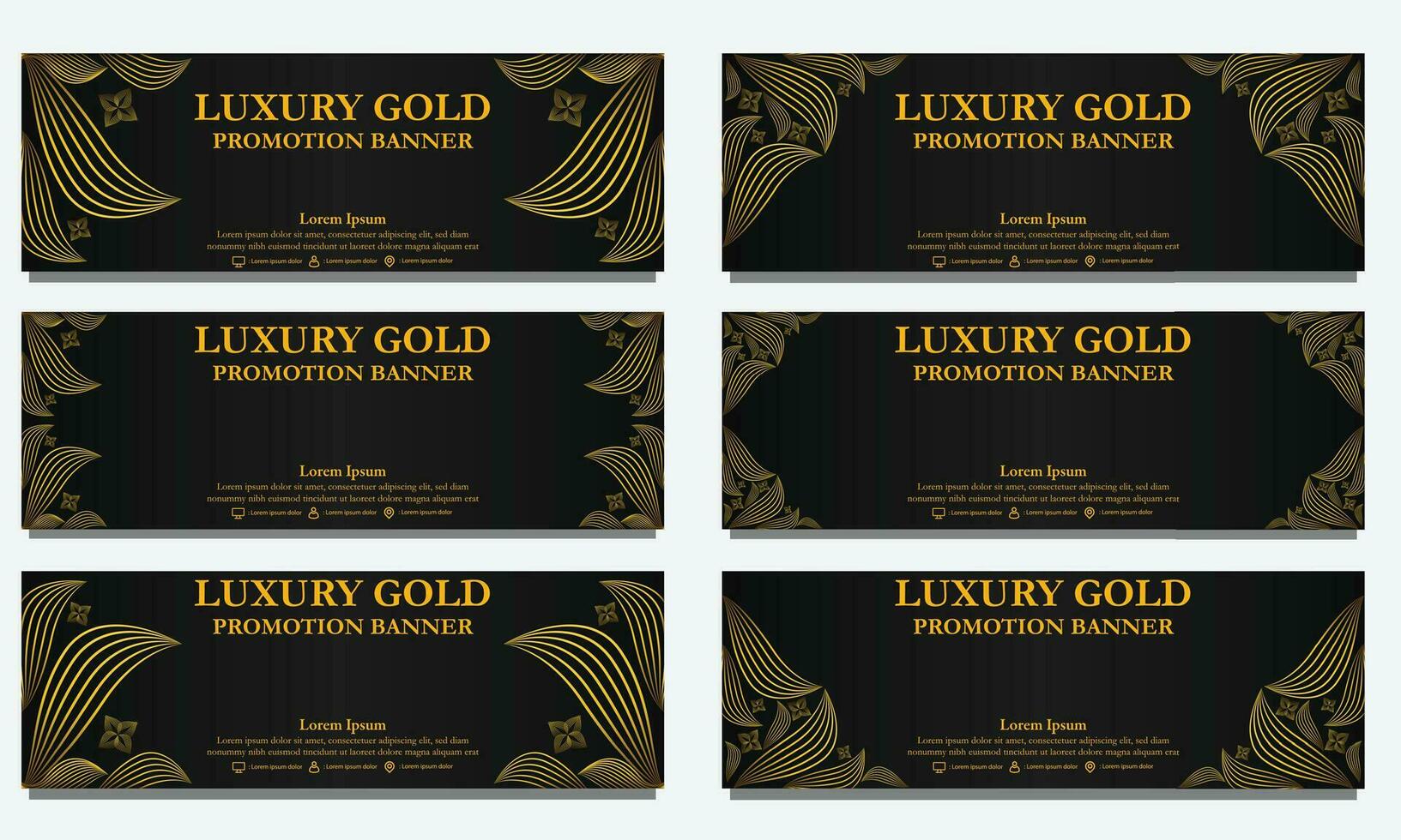 golden floral  horizontal banner template. Suitable for web banner, banner and internet ads vector