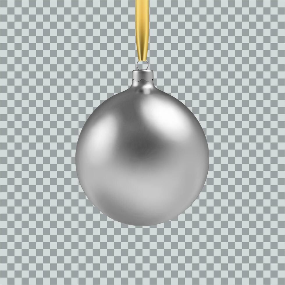 plata Navidad pelota, con un ornamento y lentejuelas vector