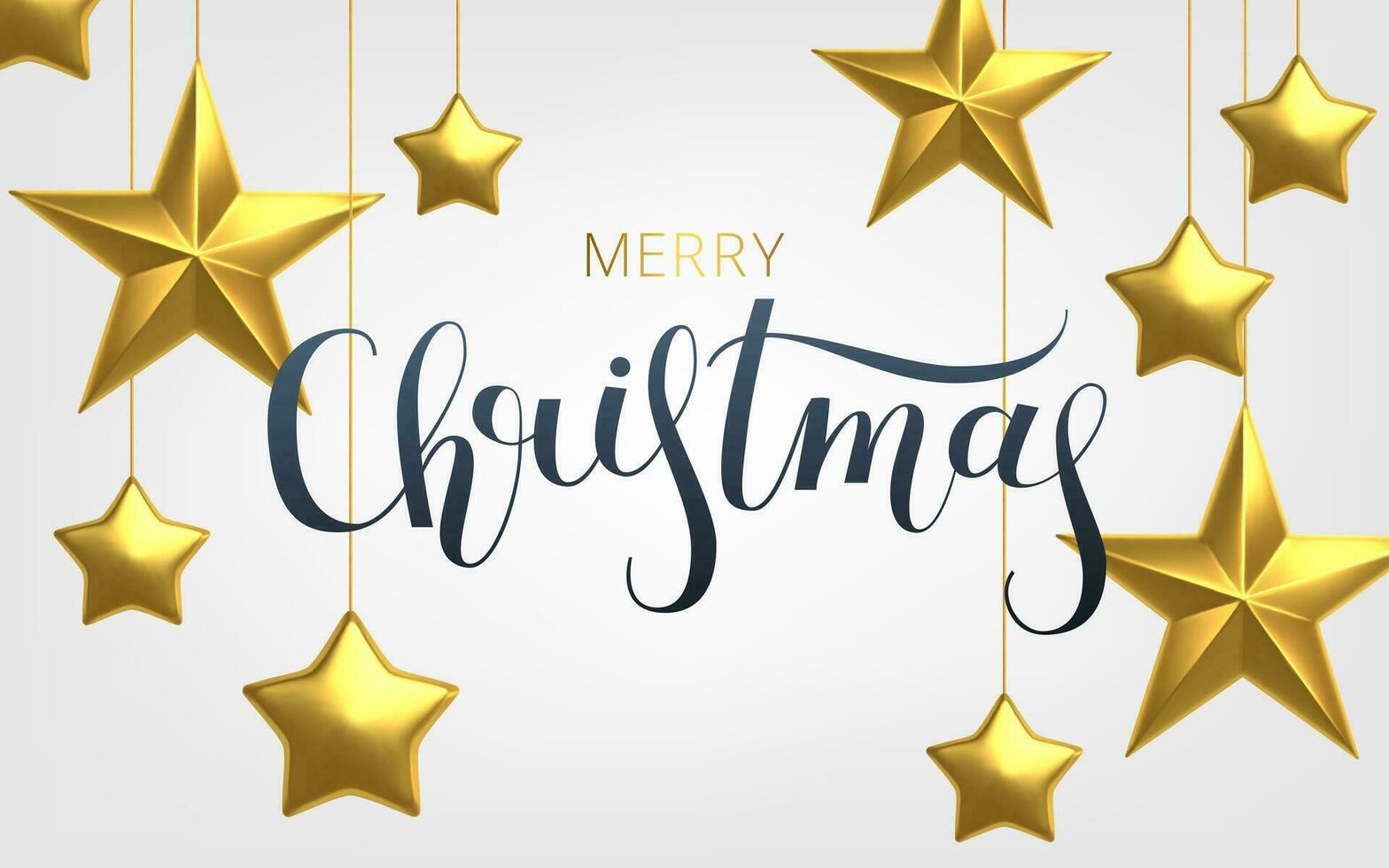 3D Realistic background Gold stars in realistic style vector